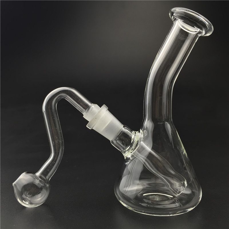 2021 Hot 4.3 Inch Glass Water Pipe Mini Glass Bong Recycler Oil Rig