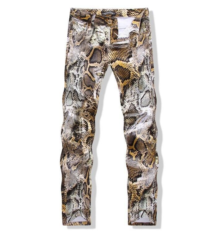green snakeskin trousers