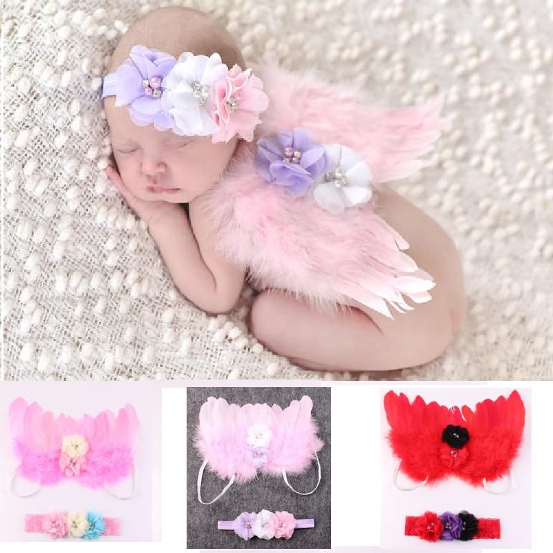 newborn angel wings and headband