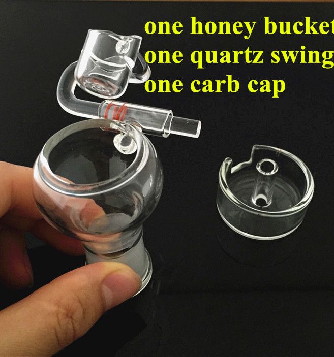 Purity Clear Quartz Swing Honey Buckets with Carb Cap Male Or Female