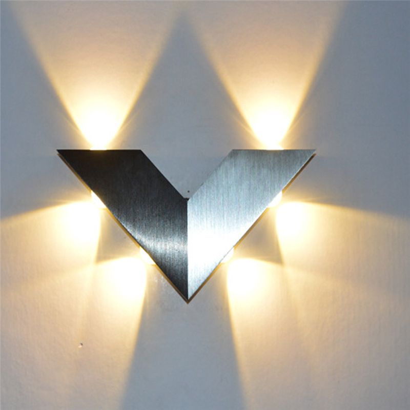 2020 LED Triangle Wall Light AC90 260V 6W 6 LED V Shape Aluminum LED