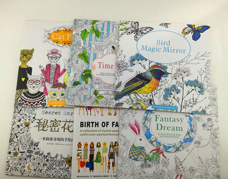 2016 Hottest New Cat Park Secret Garden Series Adult Coloring Books Fantasy Dream Time Travel Bird Magic Mirror Drawing Dhl Free The Colouring Book