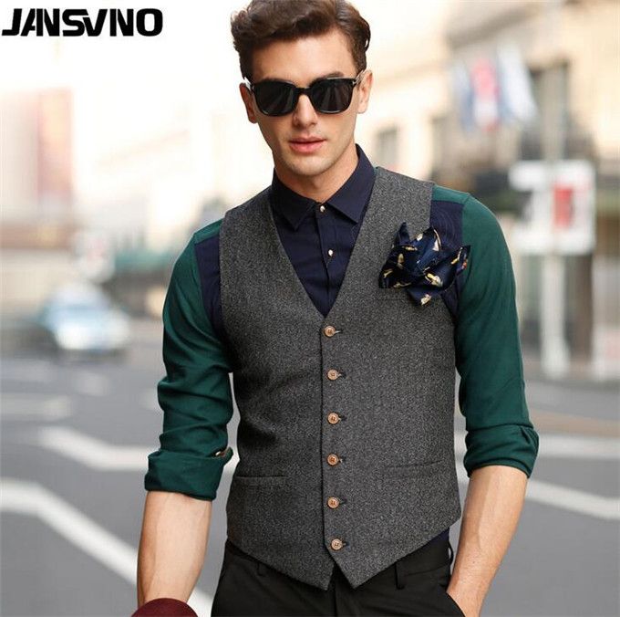 2020 NEW Fashion Sale Leather Vests Mens Suit Vest Business England Mens Coat Casual Vest ...