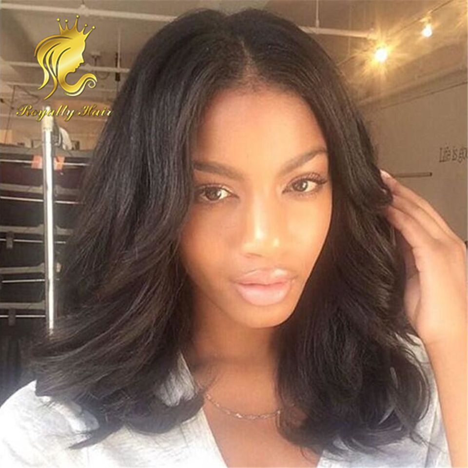 Short Human Hair Wigs Peruvian Body Wave Wig Hair Pre-Plucked Hairline Wavy 8-14 Inch Short Bob Lace Closure Wigs