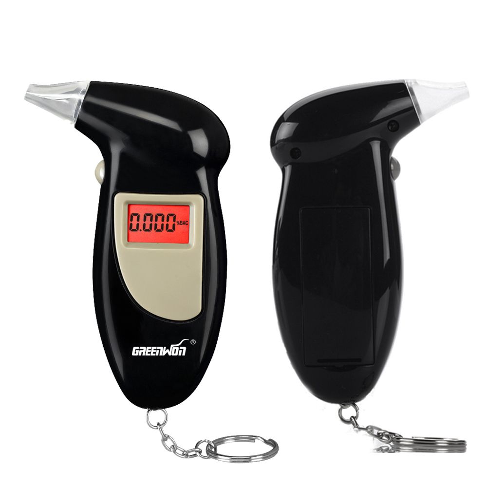 Black Digital Alcohol Breathalyzer Breath Tester LCD Breathalizer