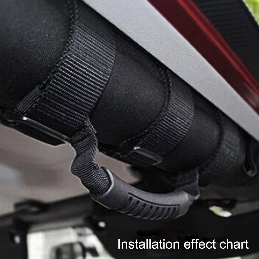 Roll Bar Mount Side Grab Handle Handles Kit Black For 4WD Off Road Accessories For Jeep Car