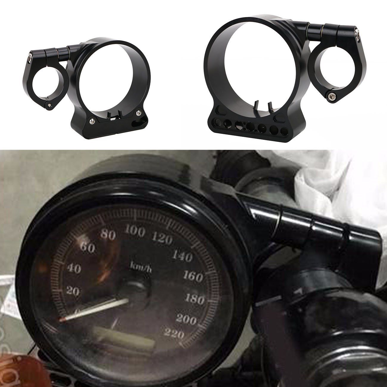 Speedometer Bracket CNC Aluminium Side Mount Speedometer Relocation Bracket Compatible with Sportster XL883 X1200 Plating color