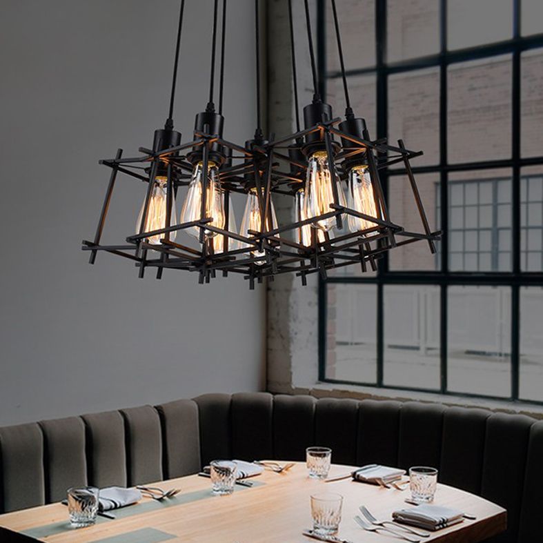 Modern Pendant Lamps American Retro Hanging Modern Pendant Lamps American Retro Hanging Lights Fixture Black Metal Cafes Lamp Home Indoor Lighting Vintage Droplight