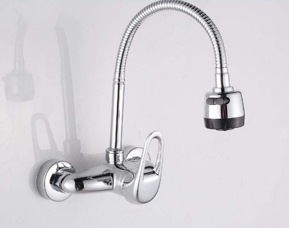 Compre Latón Cromado Grifo Del Fregadero De Cocina Caño Giratorio