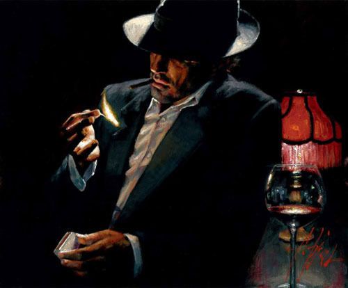 2019 framed a man smoking genuine pure hand painted male portrait