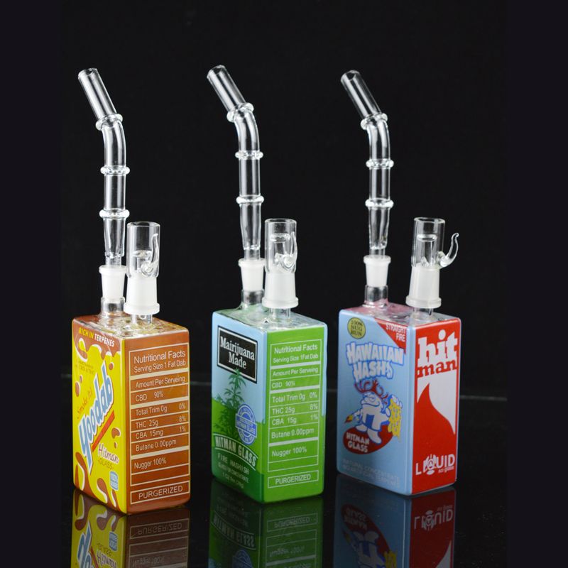 2021 New Design Bong Liquid Glass Juice Box Water Pipes Bongs Glass Dab