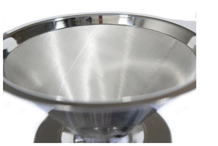 coffee pour stainless steel maker filter mesh double fine dripper cone reusable permanent layer dhgate