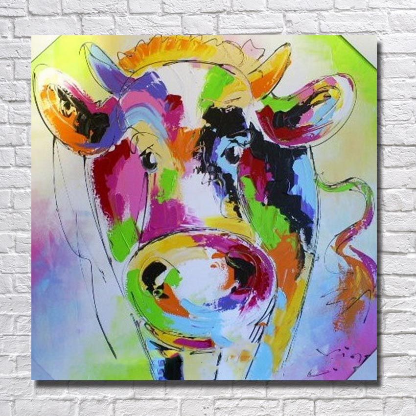 Compre Pintura Abstrata Da Vaca Para A Decoração Da Parede Do Quarto  Pintados À Mão Pintura A Óleo Moderna Abstrato Da Arte Da Lona Melhores  Retratos Da Parede Sem Moldura De Dafenoilpaintingyeah,