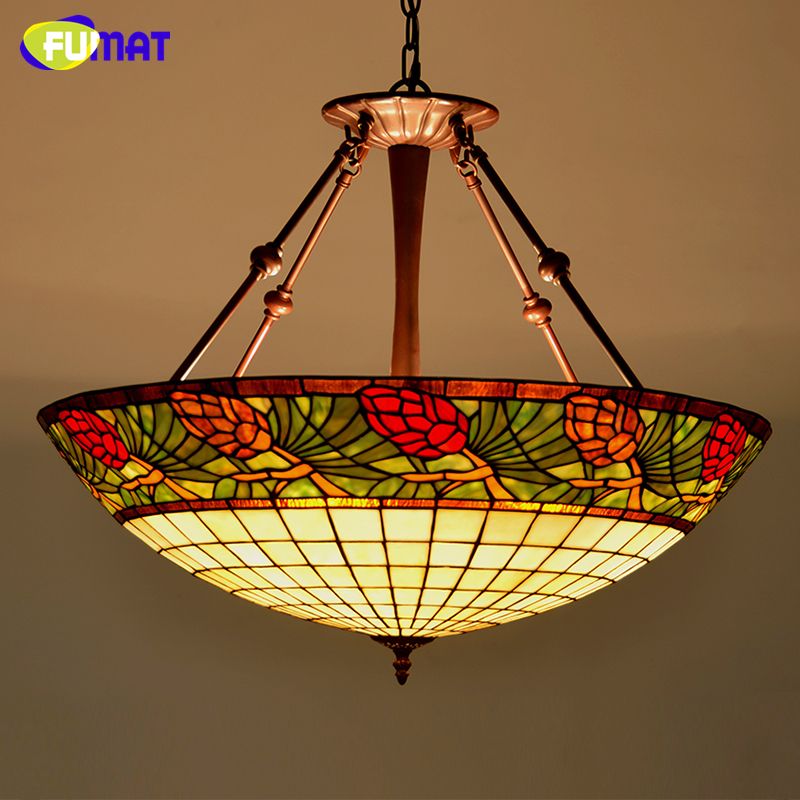 Fumat Stained Glass Lamp Country Style Pinecone Fumat Stained Glass Lamp Country Style Pinecone Pendant Living Room Hotel Led Suspension Light Decoration Lampe Designer