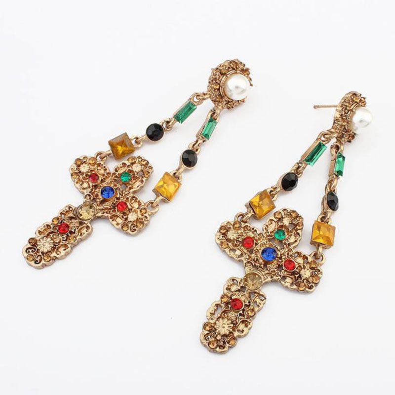 2018 Cross Dangle Chandelier Earrings Fashion Vintage Geometry 2018 Cross Dangle Chandelier Earrings Fashion Vintage Geometry Gold Chain Drop For Women Jewelry Whole From Sunshine6243 2 82 Dhgate