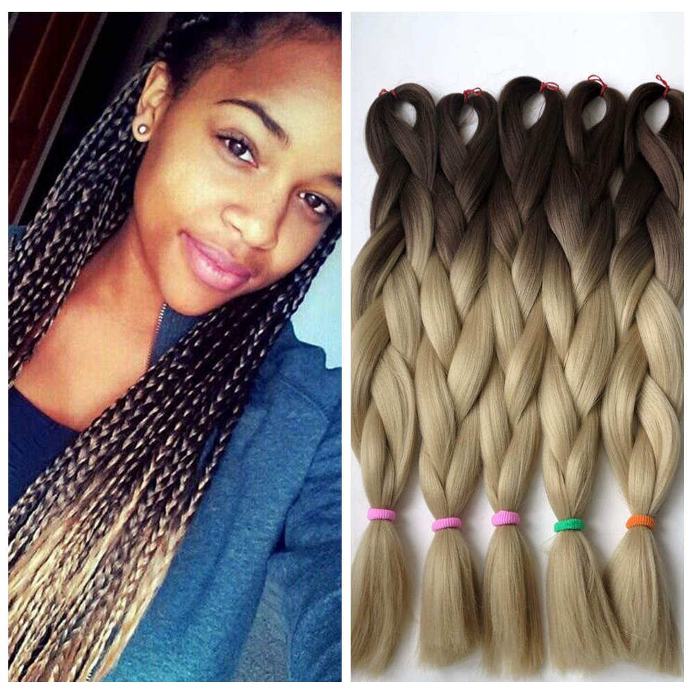 Kanekalon Synthetic Jumbo Braiding Hair Ombre Two Tone ...