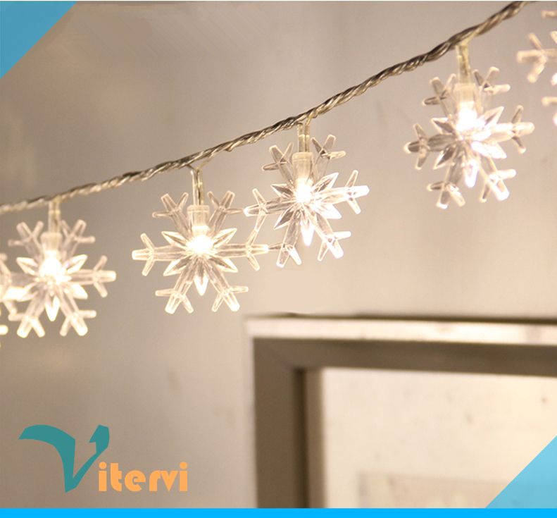 Snowflake 10m Led String Light 1 5v Aa Battery Le Snowflake 10m Led String Light 1 5v Aa Battery Le Outdoor Waterproof Ip65 Rgb Color Lamp Globe Lights