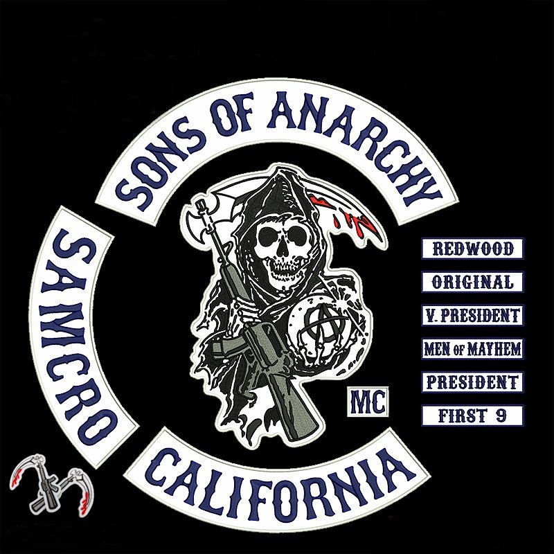 2016 Motorcycle Original Sons Of Anarchy Patch Blue Twill Style Biker ...