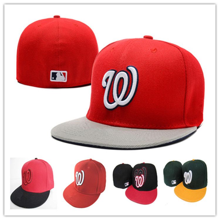 Cheap Nationals Fitted Caps W Letter Baseball Cap Embroidered Team W