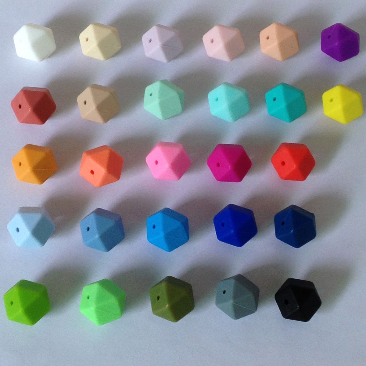 BPA Free Loose Silicone Hexagon Beads Non Toxic Food Grade Silicone