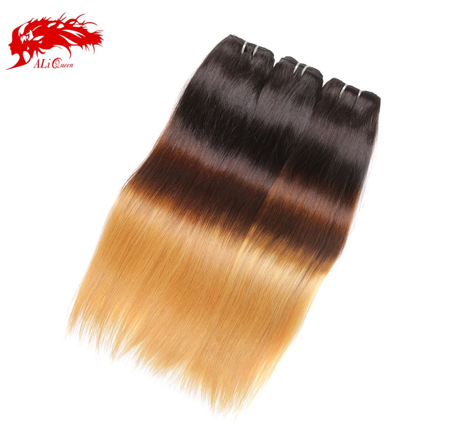 Ali Queen 14 26 Inch Hot Sale Ombre Hair Extensions 3 Tone 1b 4