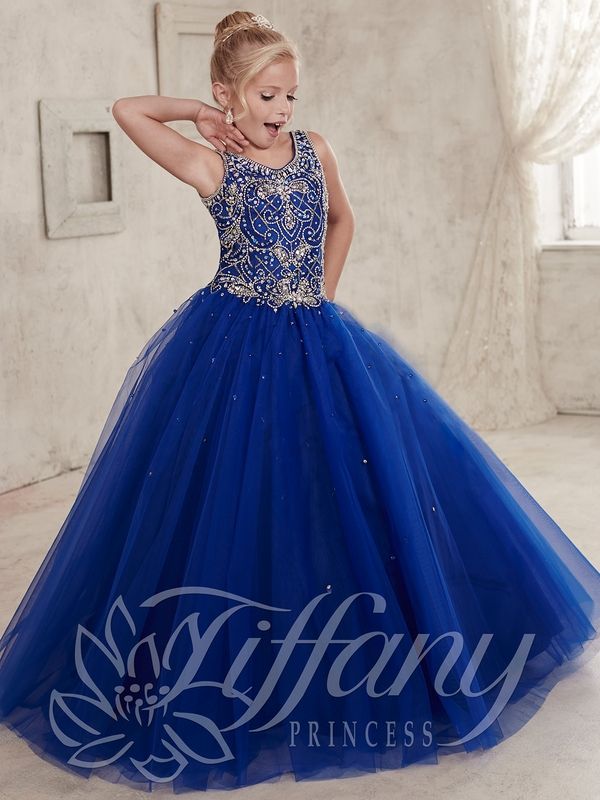 Royal Blue Formal Pageant Dress For Kids 2016 New Off Shoulder Crystal ...