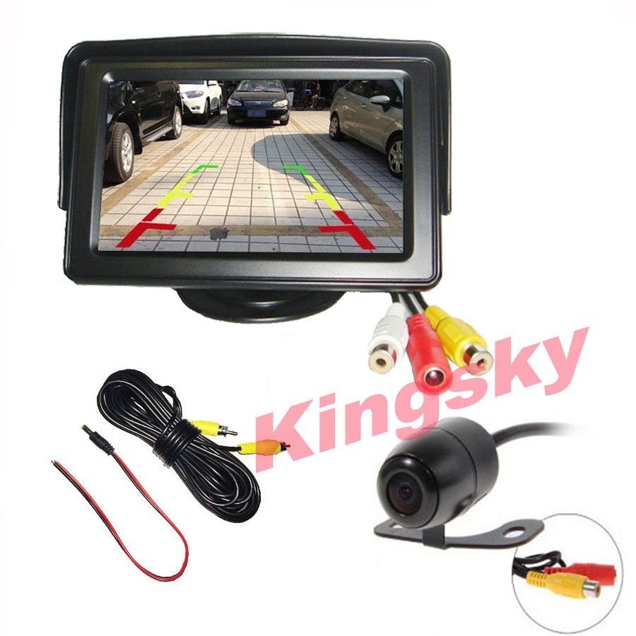 Mini Car Reverse Parking Camera With 4.3/" TFT LCD Rear View Mirror Monitor Kit