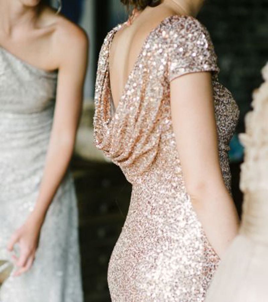 champagne gold shimmer backless gown