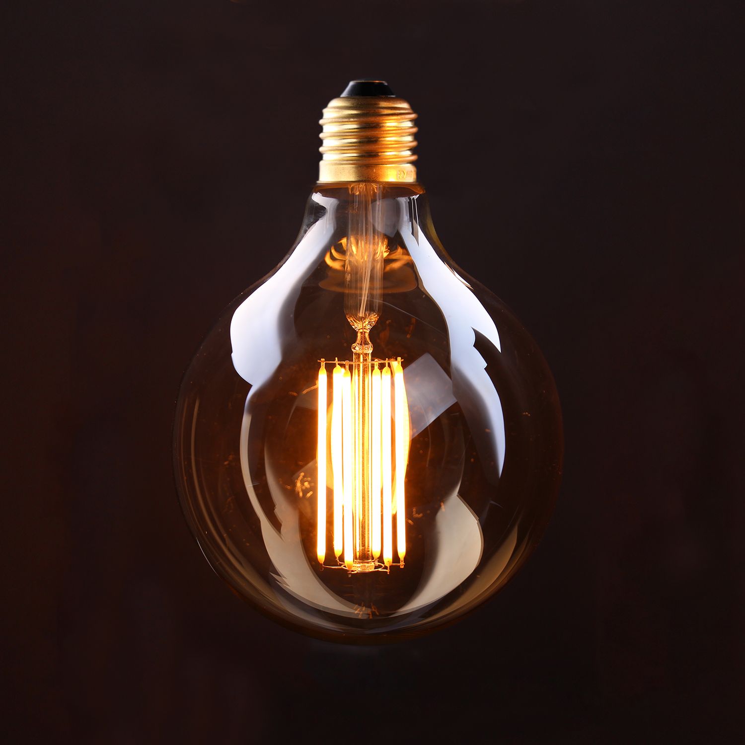 vintage led long filament bulb gold tint edison g125 globe style 4w
