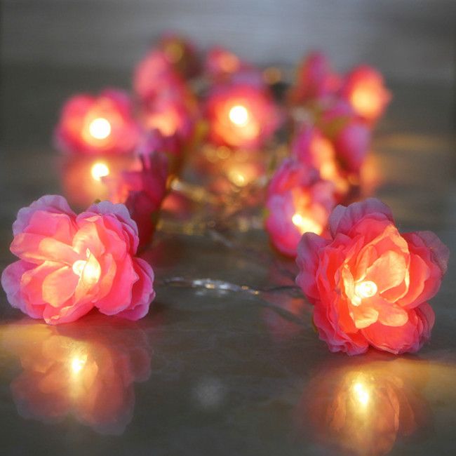 Battery Operated DIY 1m Flower Garland Lamp Led Twinkle Light Flowers
