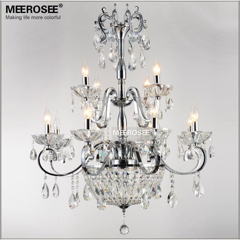 Wrought Iron Crystal Chandelier Light Fixture 2 Tiers 12 E14 Or E12 Wrought Iron Crystal Chandelier Light Fixture 2 Tiers 12 E14 Or E12 Lights Re Lamp Lighting