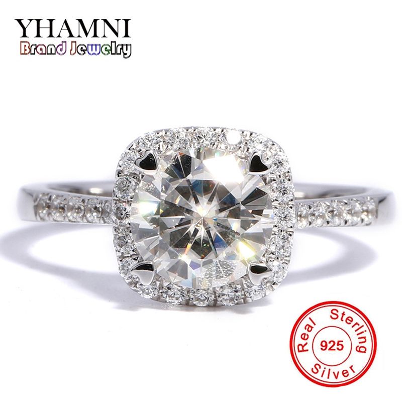 Yhamni 90 Off Big Sale Classic Original Silver Engagement Wedding Band Rings For Women 1ct Diamond Ring 925 Sterling Silver R035