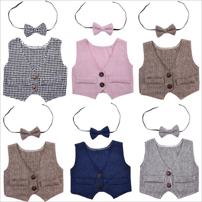 Baby Clothing Newborn Vest Boy Vest Bow Tie Suit Studio Photography