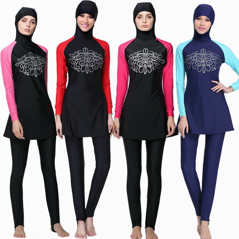 2017 Muslim Swimwear Women Islamic Swimsuits For Muslima Covered ...