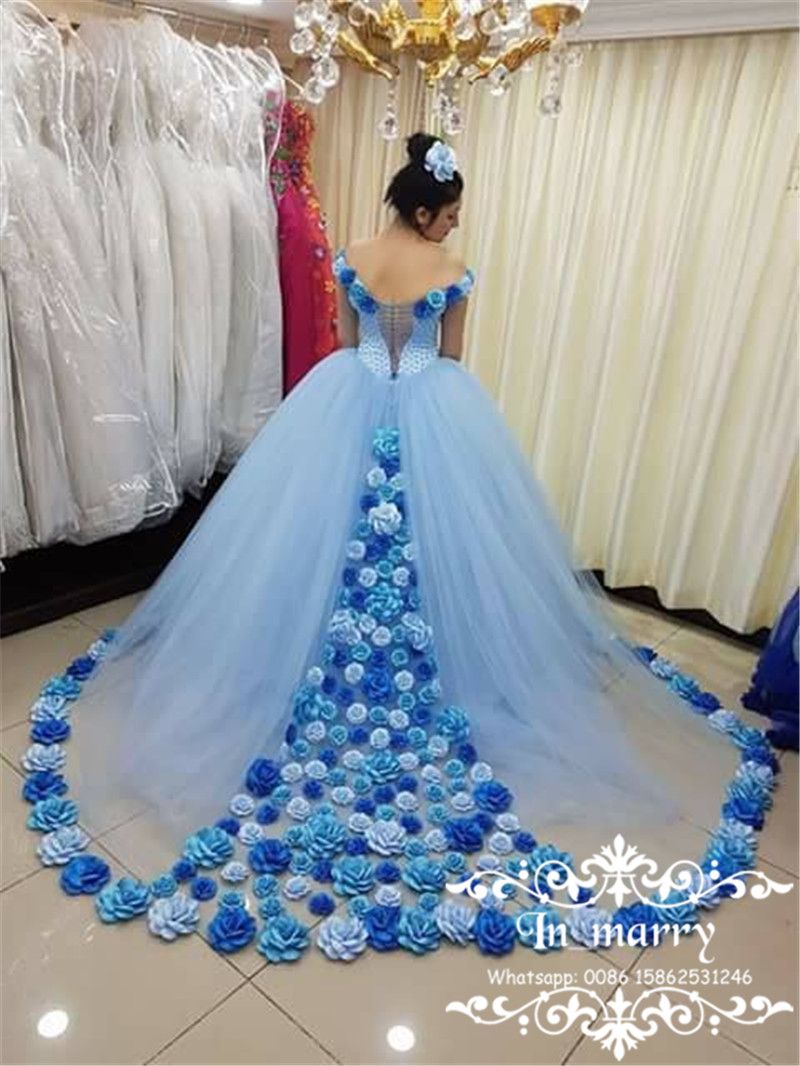 Luxury 3D Flowers Ball Gown Quinceanera Dresses 2017 Sweet 16 Off ...