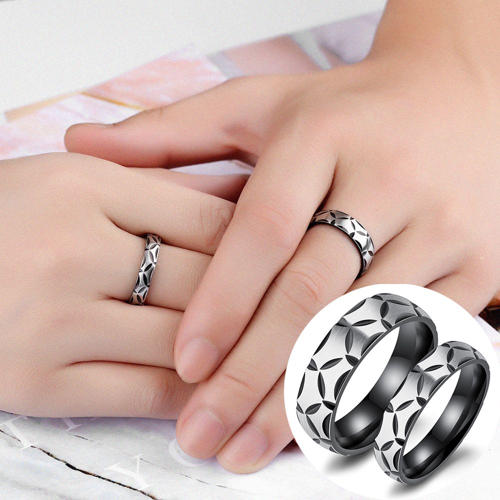Olivica 2pcs His /& Hers Stainless Steel Forever Love Matching Couple Rings Wedding Engagement Band Blue