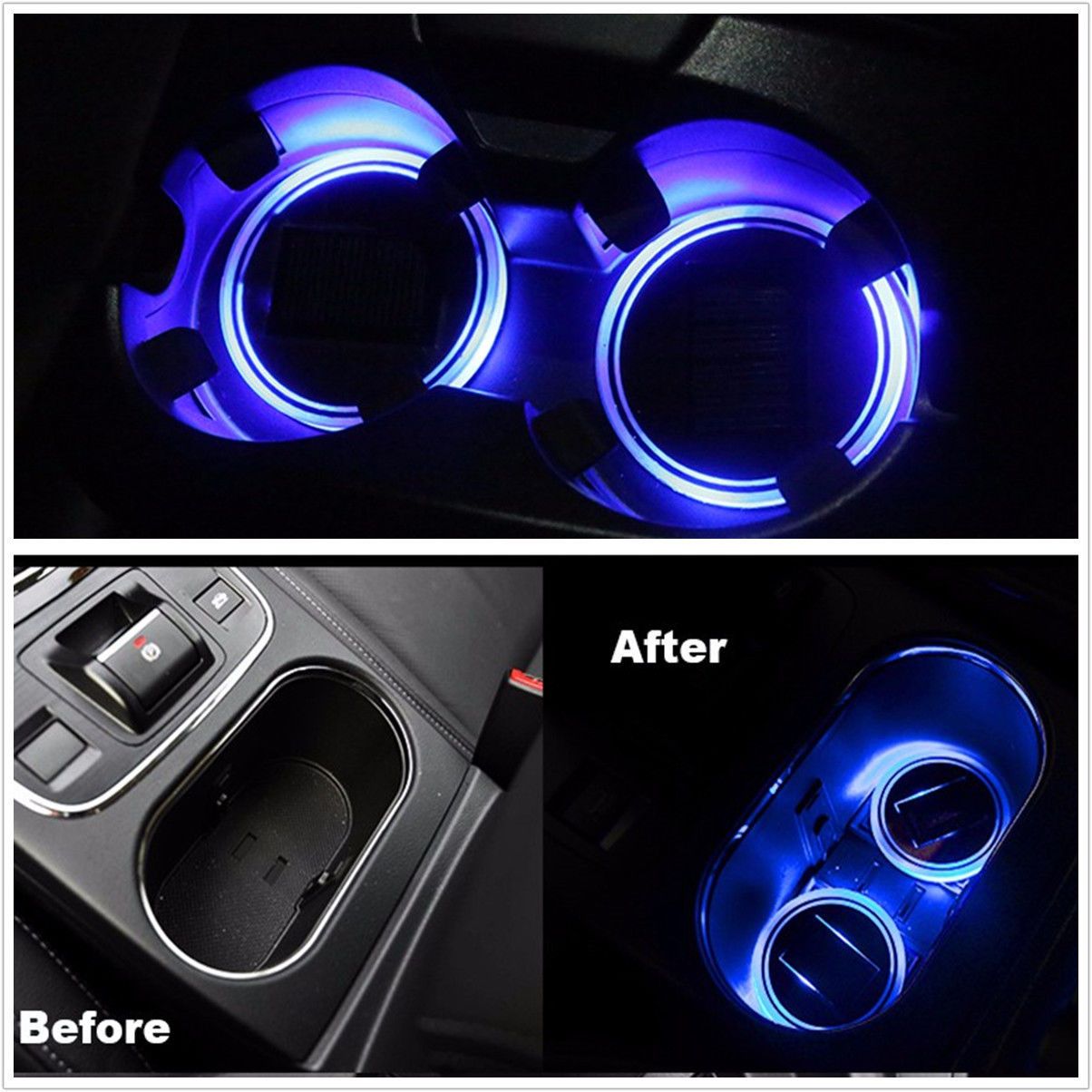 led solar car cup mat