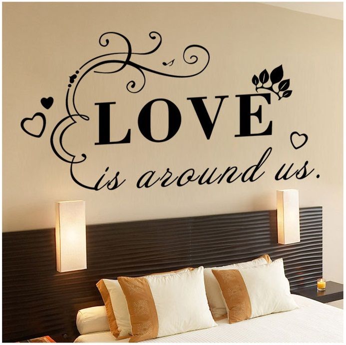 love is around us quote wall sticker vinyl self adhesive wall art