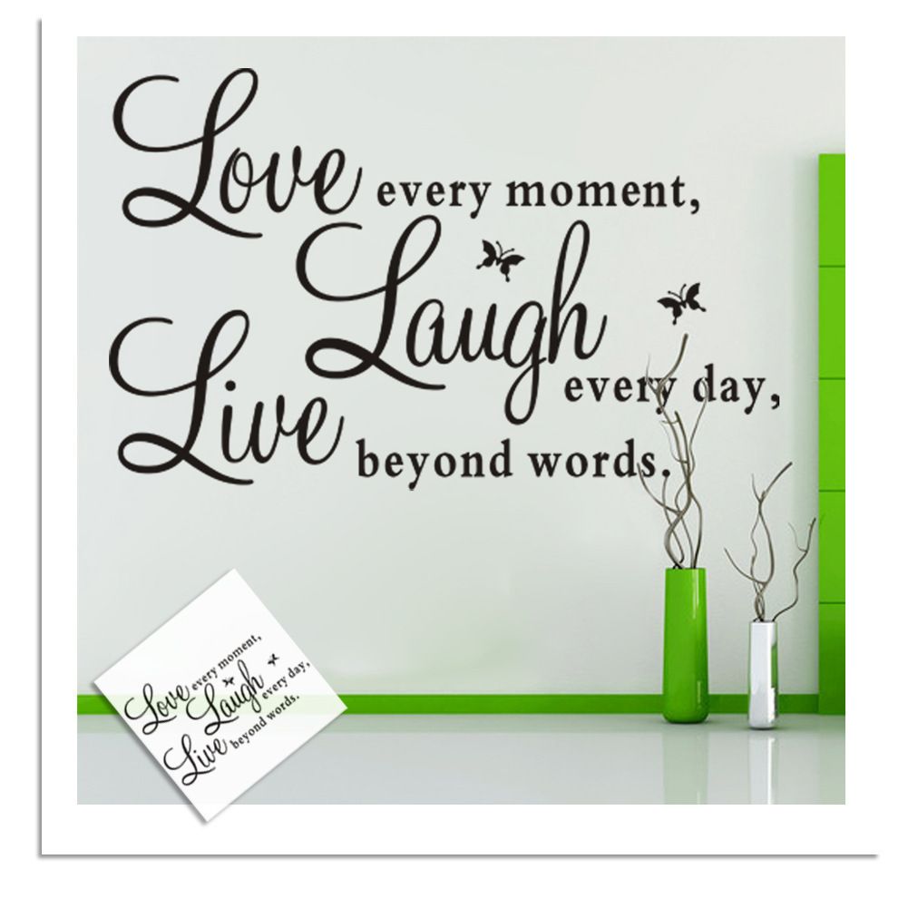 Removable Diy Live Laugh Love Vinyl Wall Art Sticker Inspirational Words Wallpaper Live Love Laugh Wall Decals Stickers Home Decor Murals Wall Art Quotes