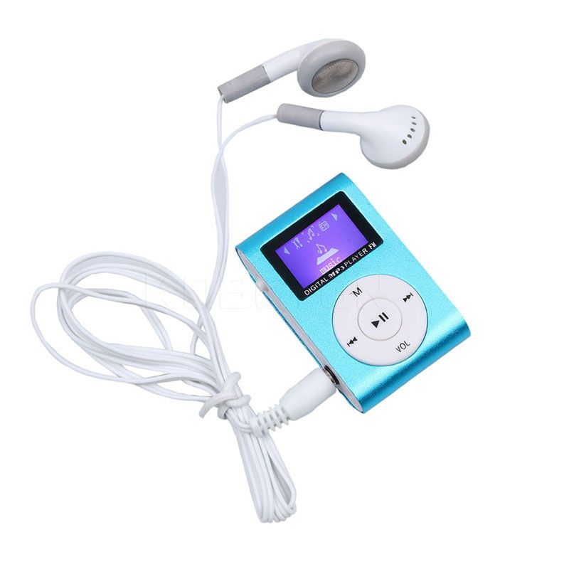 Mini Clip Mp3 Player With LCD Screen & FM Radio Earphones Retail Box