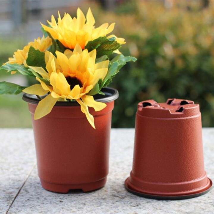 2019 Double Color Plastic Garden Nursery Flower Pot Mini Flowerpot Home
