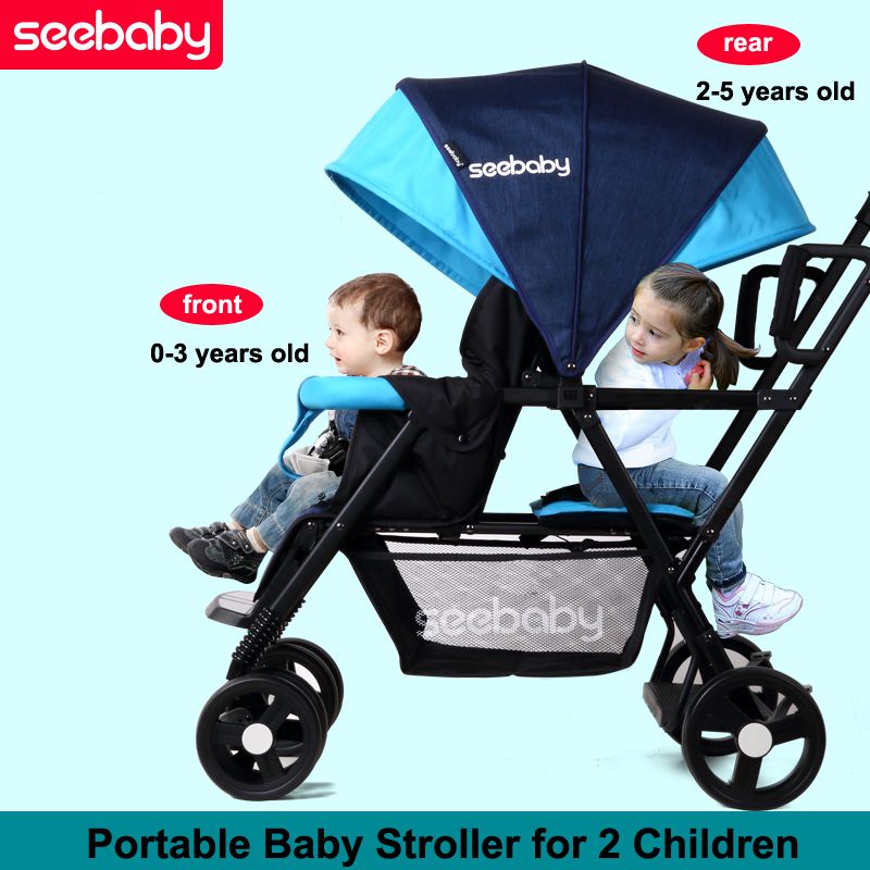 Fashion Folding Baby Stroller for 2 Kids, Light Twins Stroller