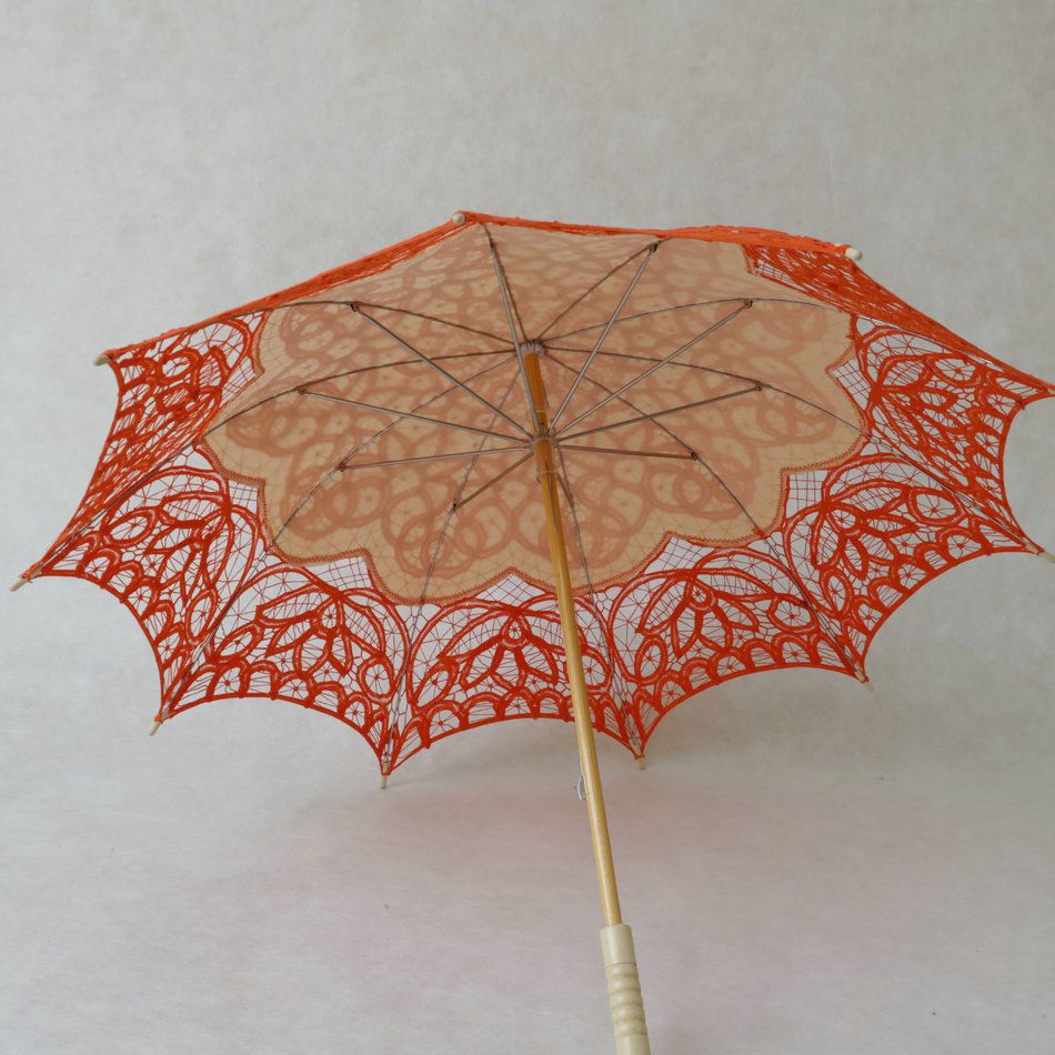 Retro Damen handgemachte Baumwolle Parasol Spitze Umbrella Party Hochzeit Dekor