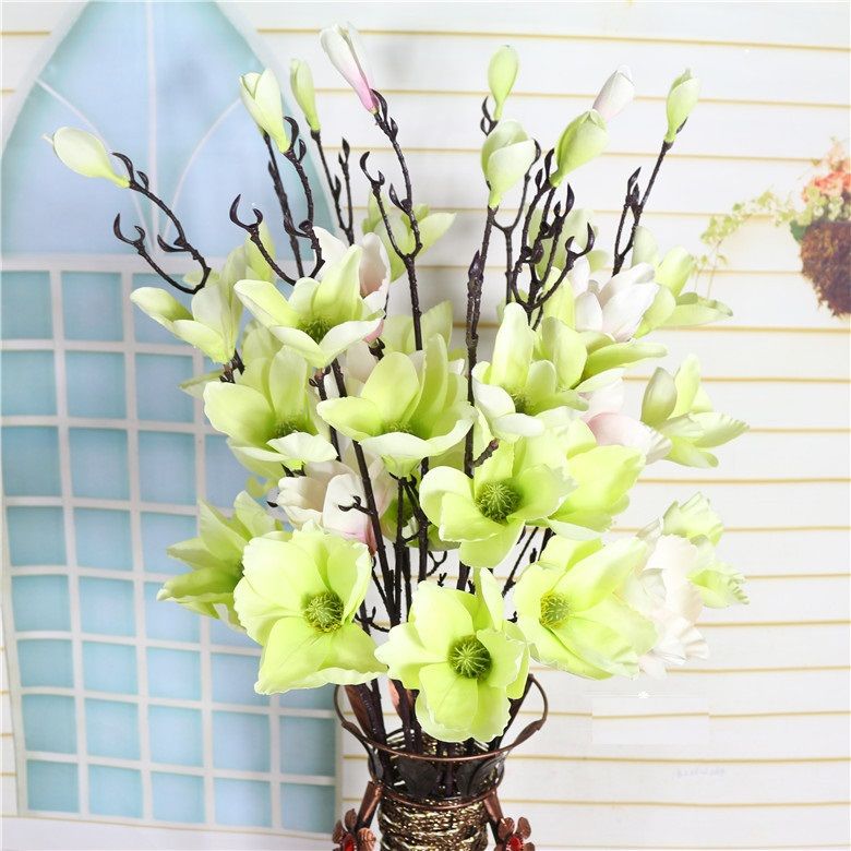 Compre Flores Artificiales Sala De Estar Planta Flor Decorativa Arte Arreglos Florales Decoracion Del Hogar Rama Larga Flor De Magnolia Al Por Mayor A 5 7 Del Zhmn1072 Es Dhgate Com