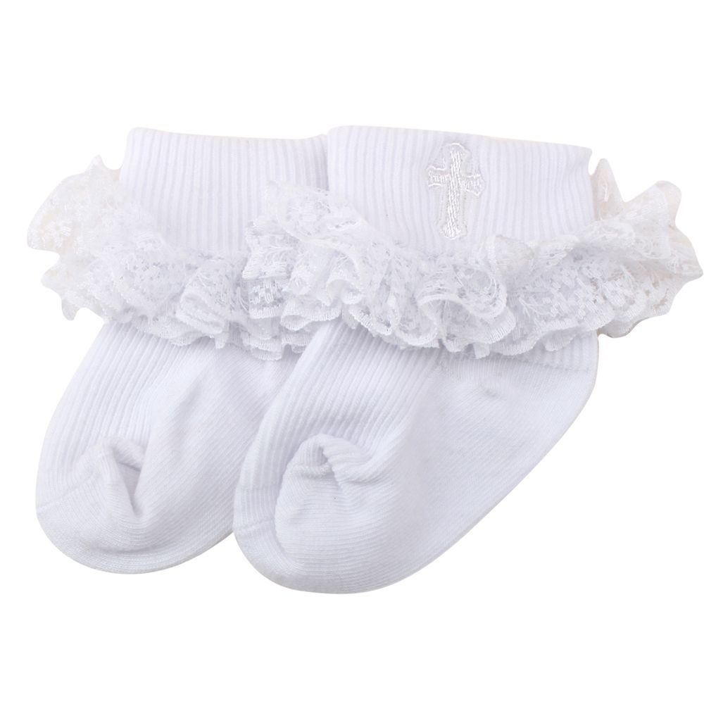 2020 Delebao Pure White Lace Metal Hook & Loop Newborn Baby Girl Christening Baptism Princess