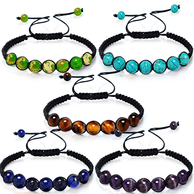 8mm Handmade Gemstone Bracelet Natural Stones Volcanic Lava Mala