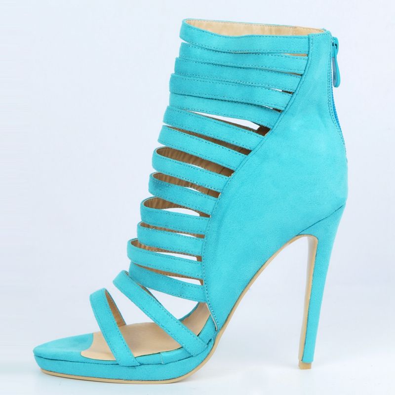 sky blue high heels