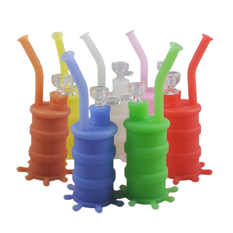 2019 New Mini Silicone Bongs Water Pipes Glass Bongs Herbal Dab Oil Rig