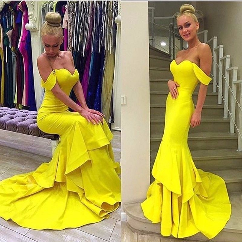 yellow designer dress