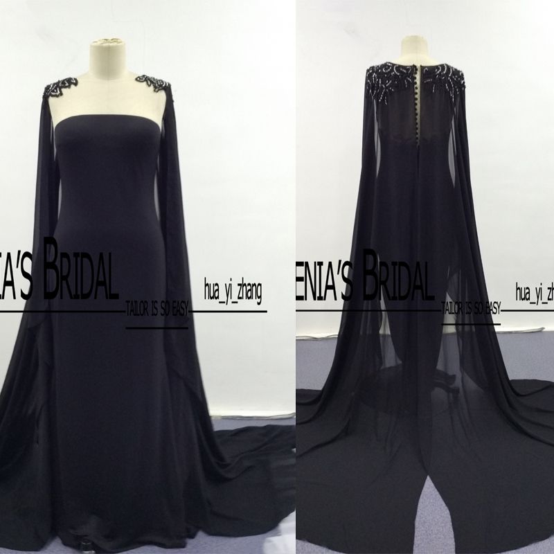 long black cape dress